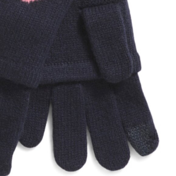 NEW HANNAH ROSE Cashmere And Merino Wool Blend Heart Intarsia 3 In 1 Gloves 267T - Picture 3 of 3